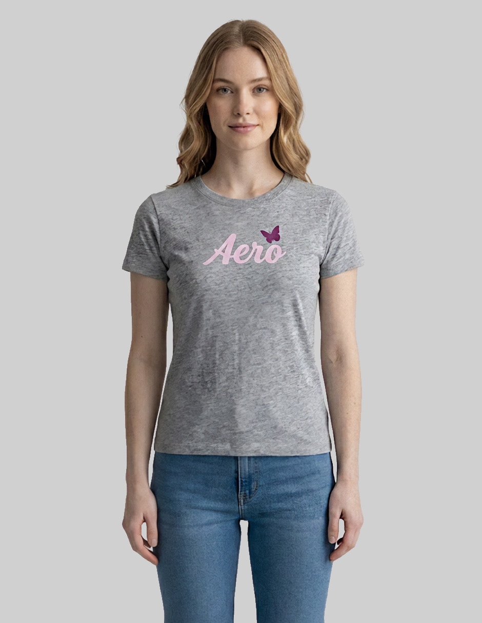 Playera manga corta Aero Ropa cuello redondo para mujer