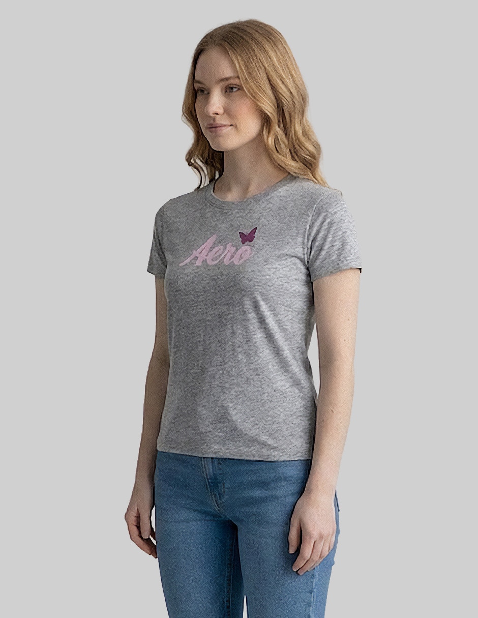 Playera manga corta Aero Ropa cuello redondo para mujer