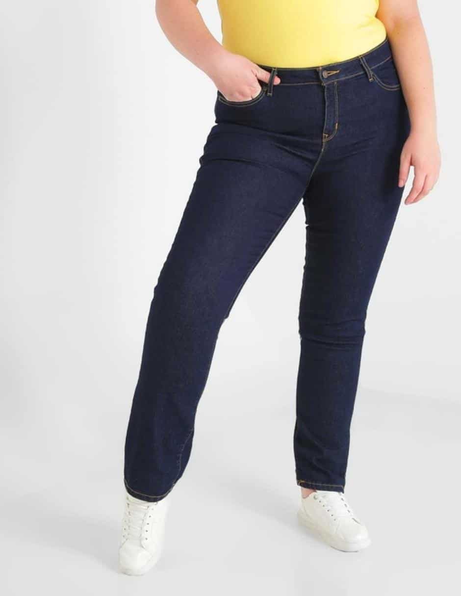 Jeans slim corte cintura alta para mujer