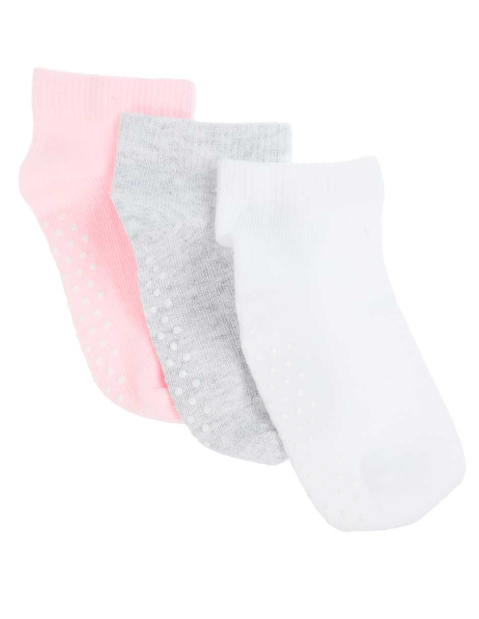 Calcetín antiderrapante de algodón para bebé unisex 3 pares