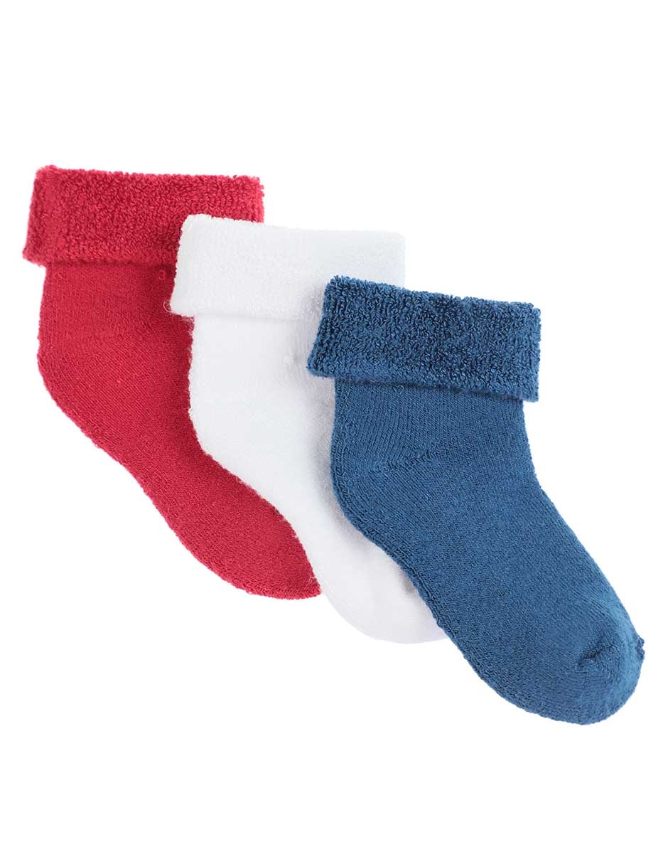 Calcetín de algodón para bebé unisex 3 pares