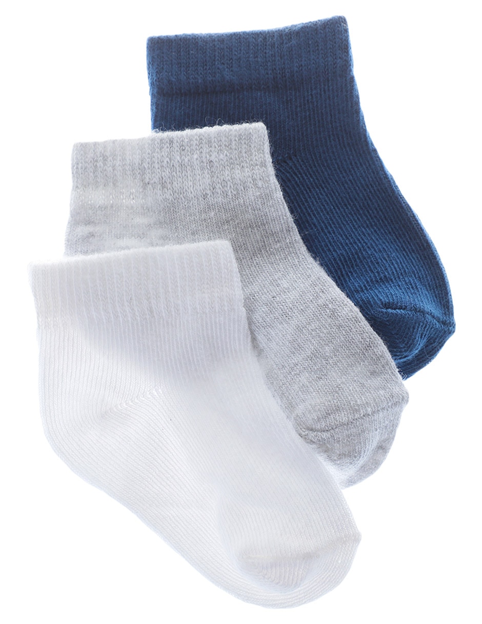 Calcetín de algodón para bebé unisex 3 pares