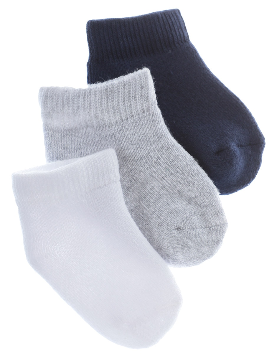 Calcetín de algodón para bebé unisex 3 pares Calcetín de algodón para bebé unisex 3 pares