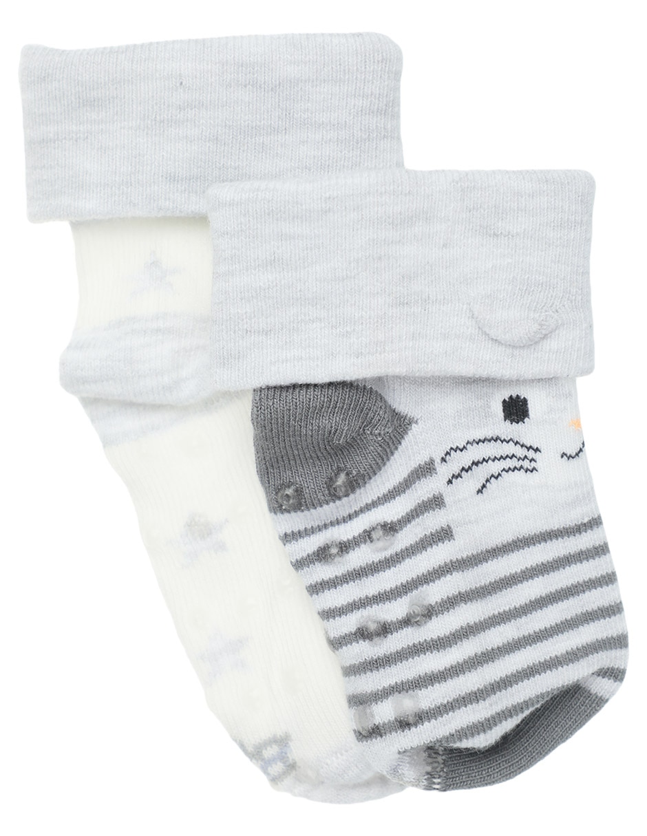 Set de tin antiderrapante sin temática de algodón para preescolar infantil unisex 2 pares Set de tin antiderrapante sin temática de algodón para preescolar infantil unisex 2 pares