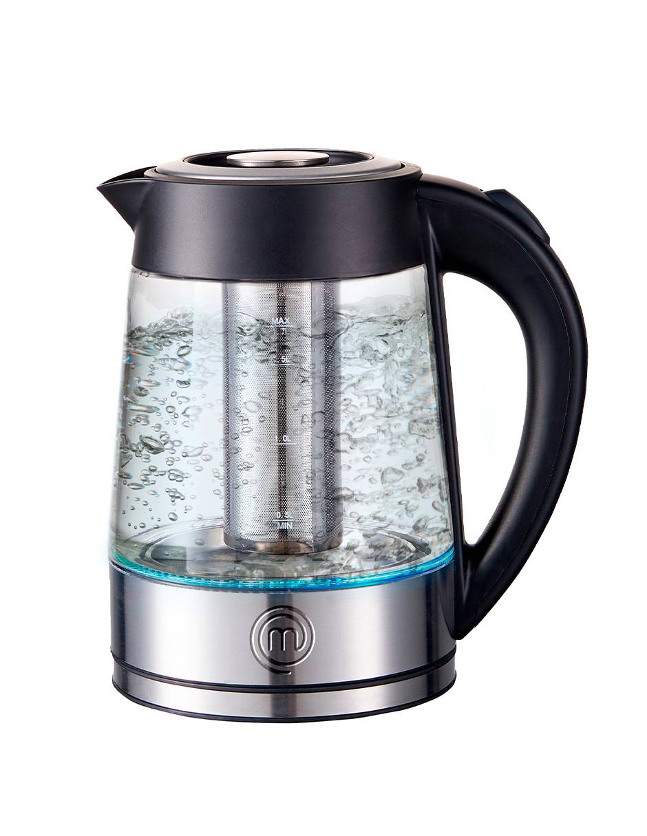 Tetera eléctrica Master Chef de vidrio borosilicato