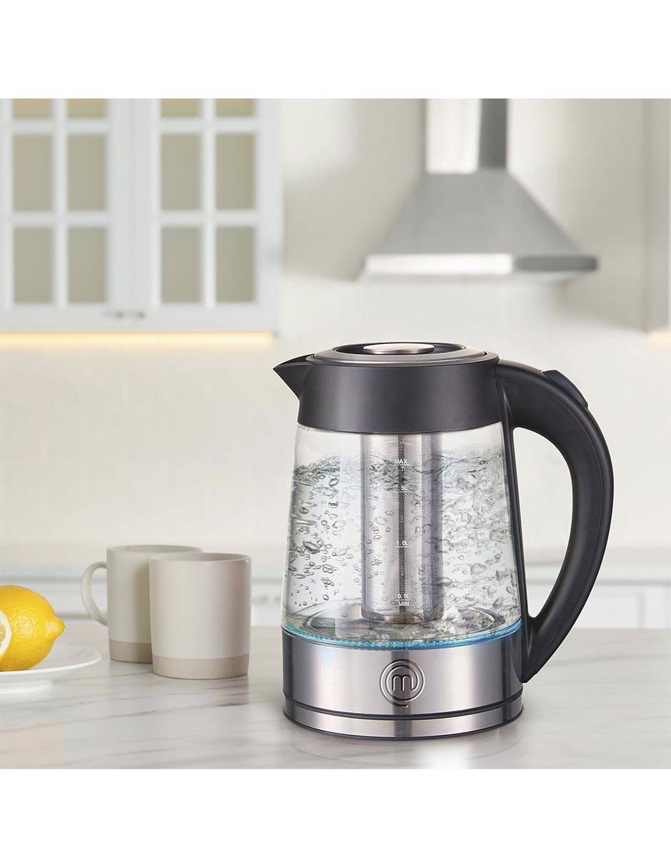 Tetera eléctrica Master Chef de vidrio borosilicato