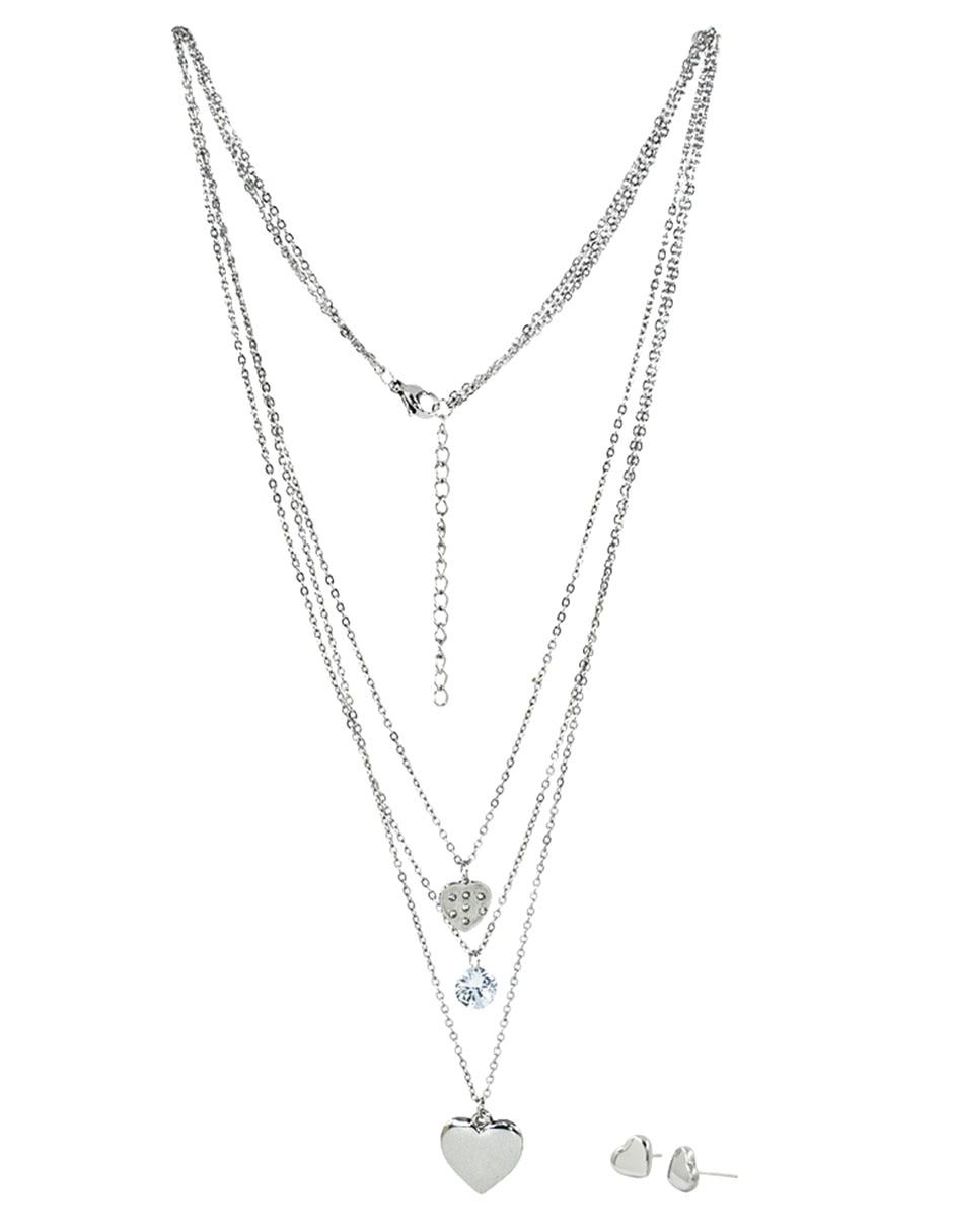 Aretes y collar de corazón 2