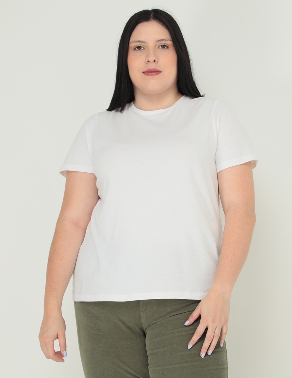 Playera manga corta cuello redondo para mujer