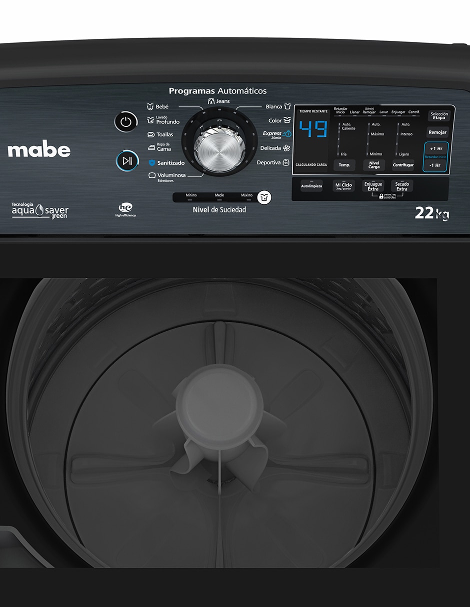 Lavadora 22 kg automática carga superior LMH72211WDAB0 6