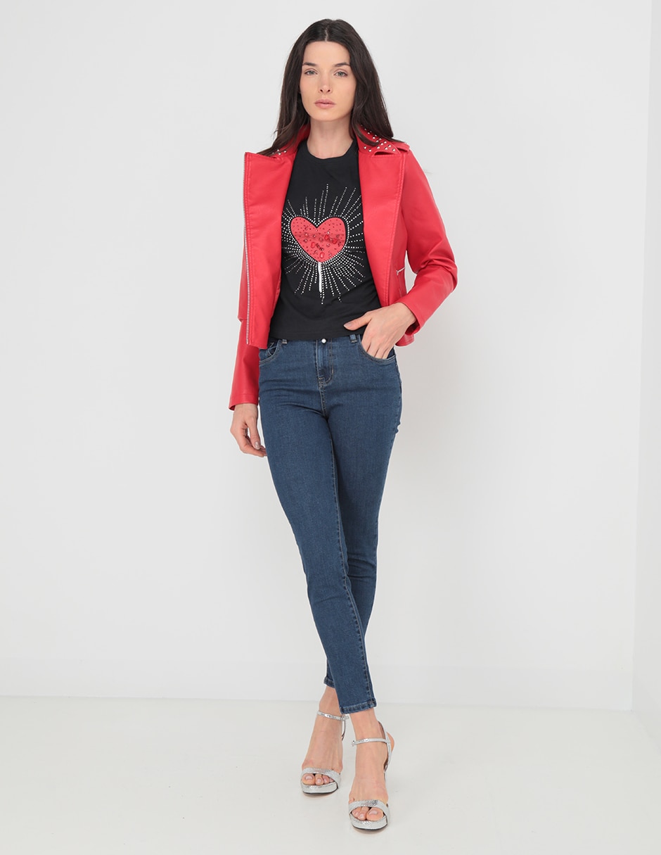 Playera manga corta Metropolis cuello redondo para mujer