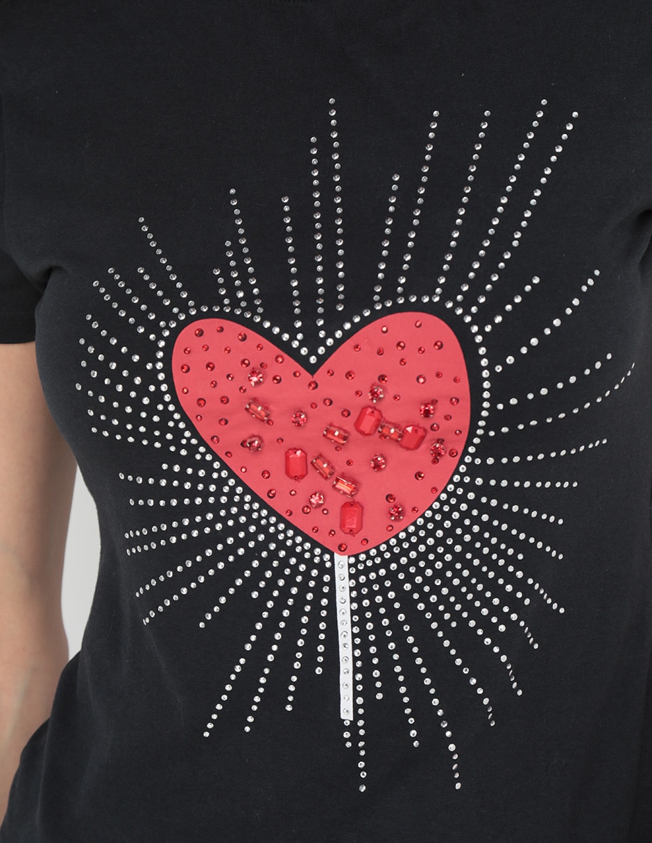 Playera manga corta Metropolis cuello redondo para mujer