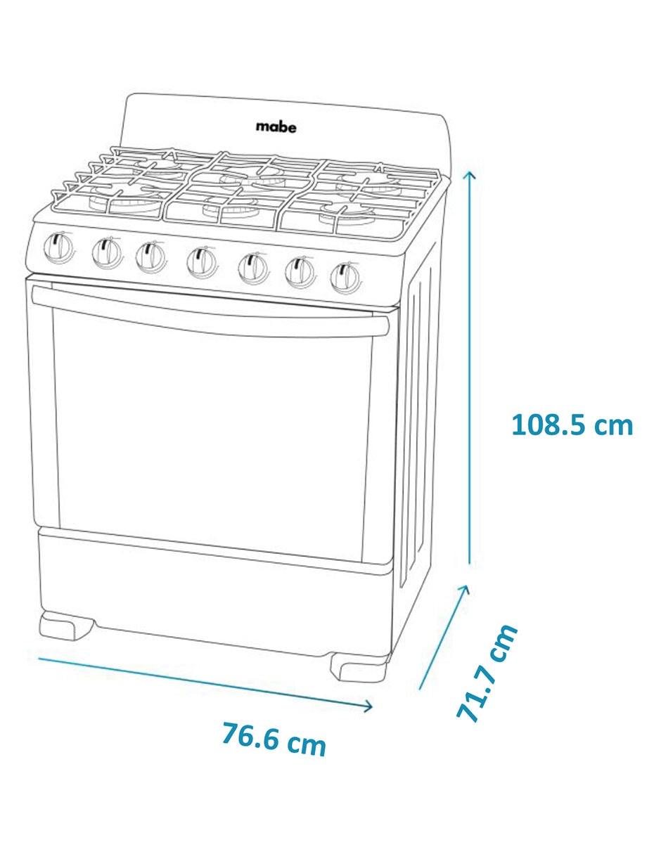 Estufa de piso a gas natural/lp 76.6 cm EM7646BSIS2 de 6 quemadores 12