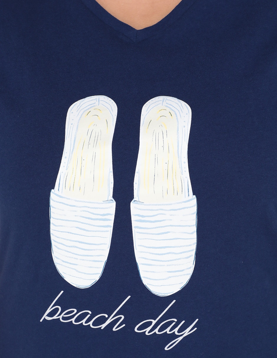 Playera manga corta Weekend Plus cuello v para mujer
