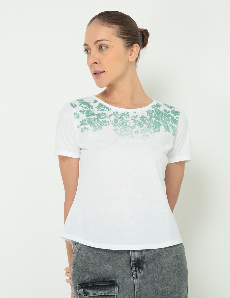 Playera manga corta Week By Weekend cuello redondo para mujer