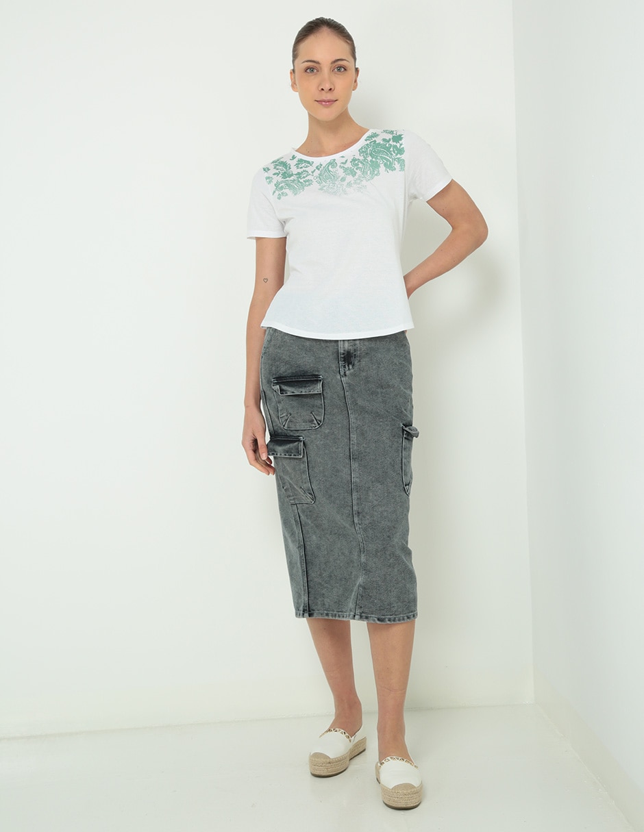 Playera manga corta Week By Weekend cuello redondo para mujer