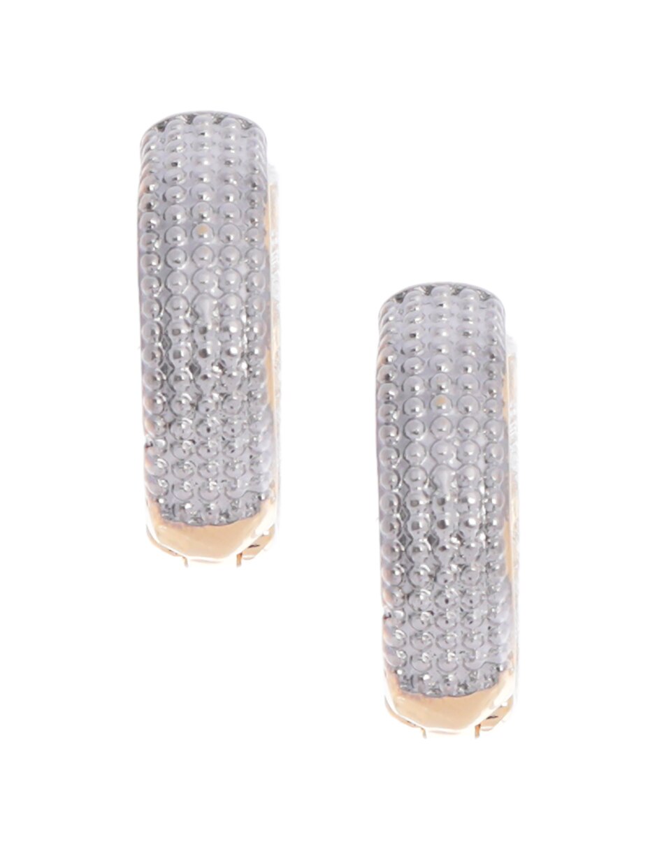 Aretes circulares con acabado pavé cristal Aretes circulares con acabado pavé cristal