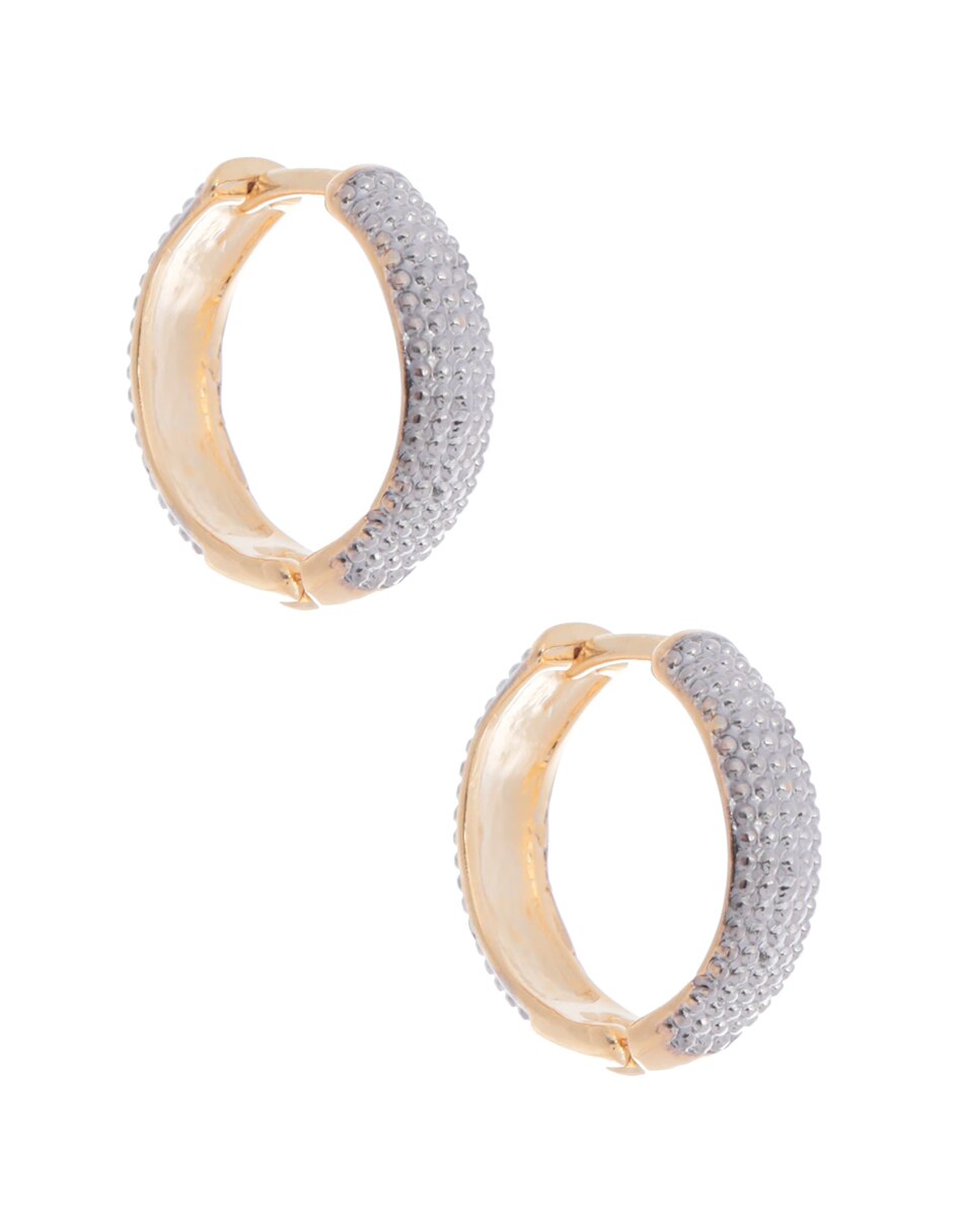Aretes circulares con acabado pavé cristal 2