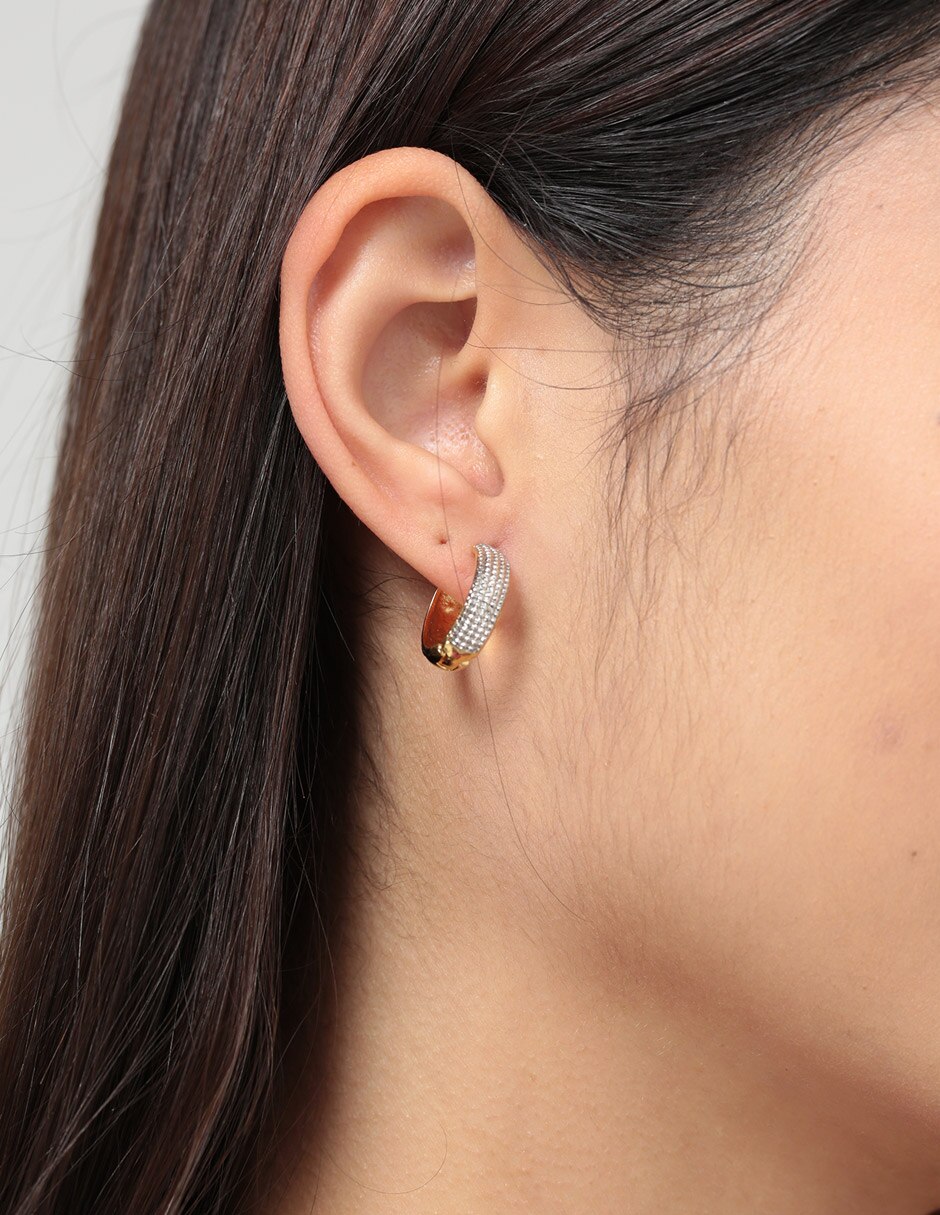 Aretes circulares con acabado pavé cristal 4