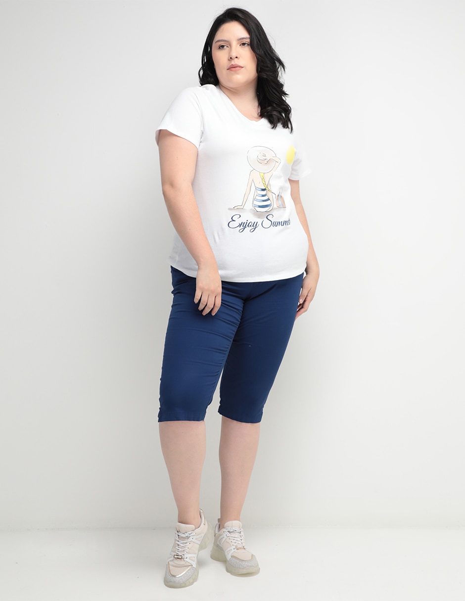 Playera manga corta cuello v para mujer 3