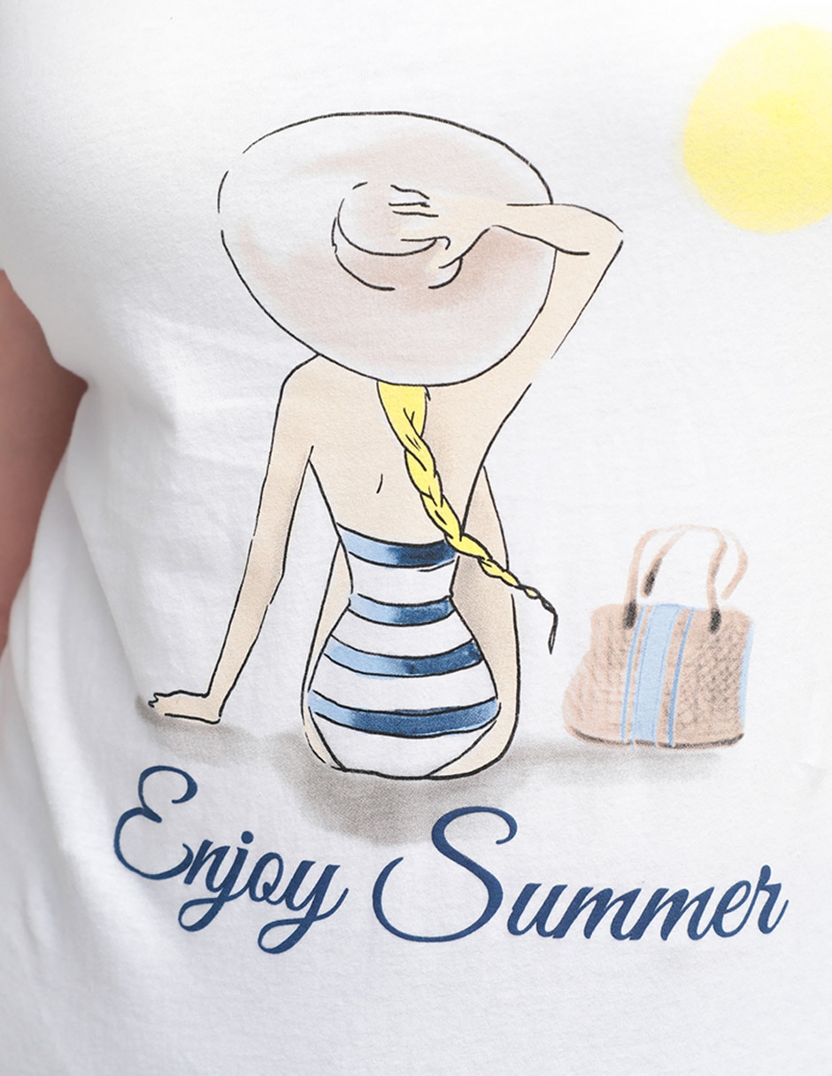 Playera manga corta cuello v para mujer 4