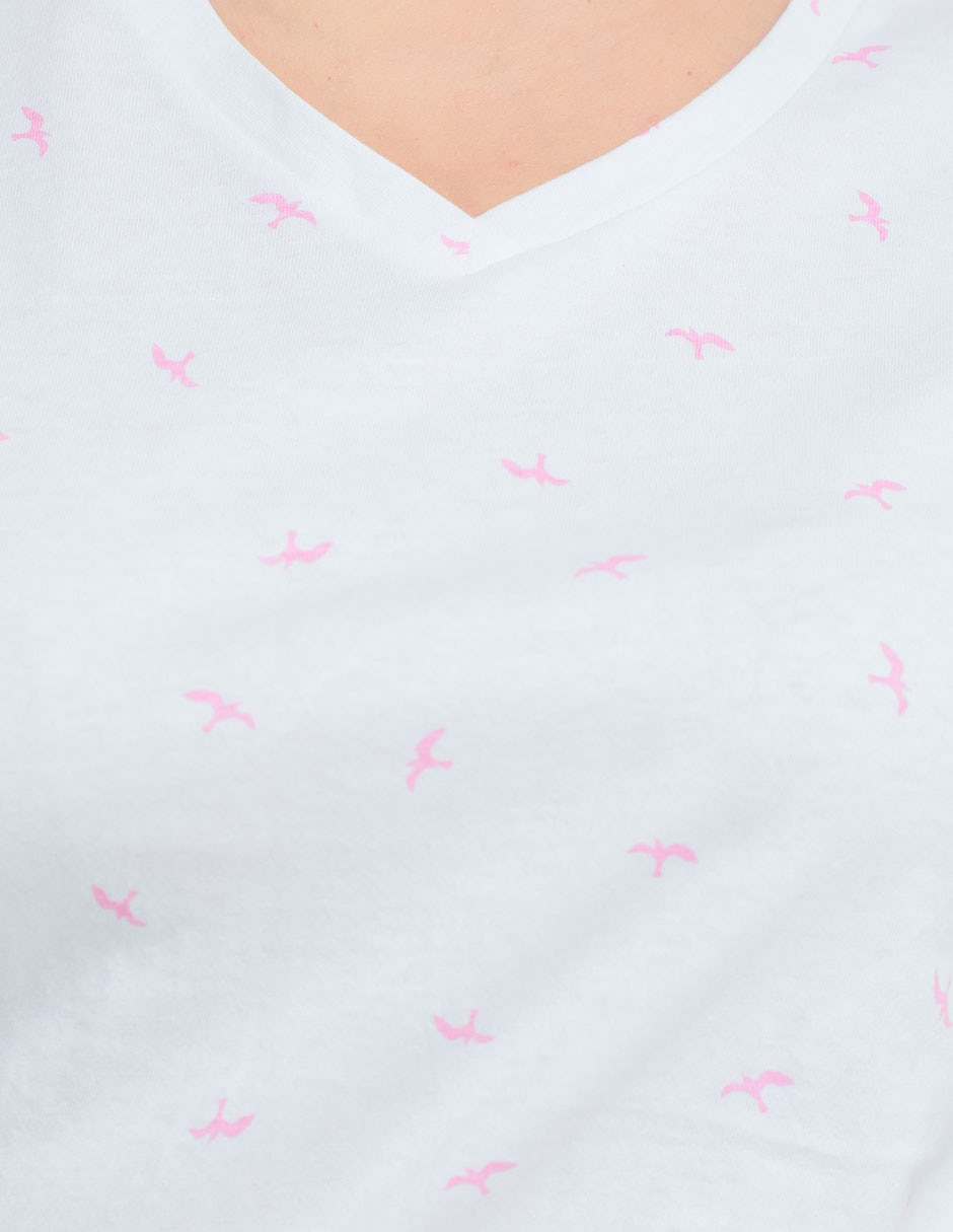 Playera manga corta Weekend Plus cuello v para mujer