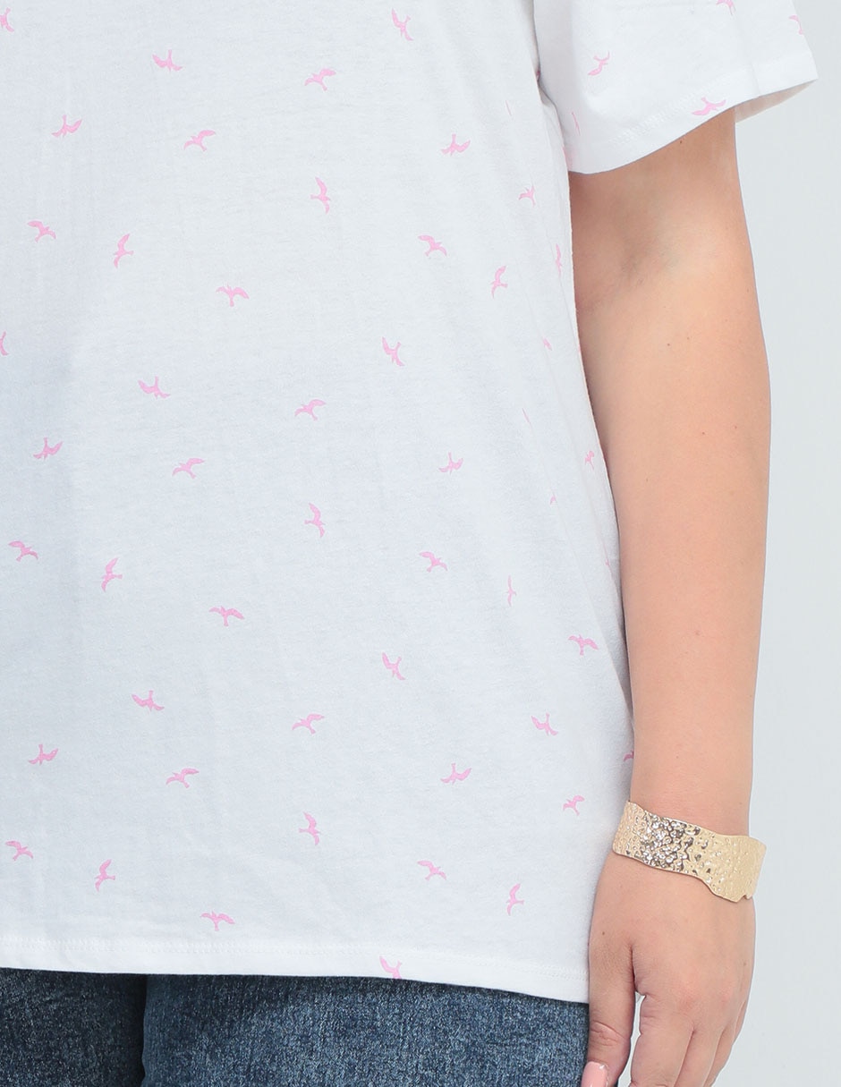 Playera manga corta Weekend Plus cuello v para mujer