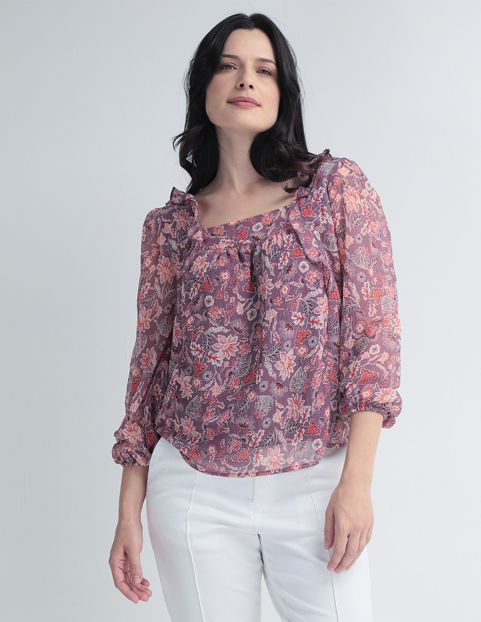 Blusa manga larga para mujer