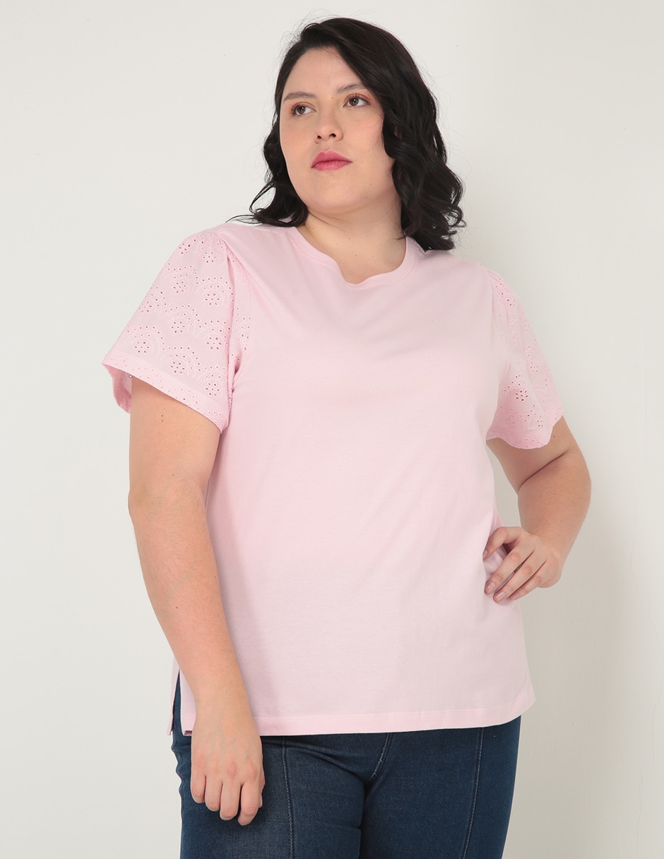Playera manga corta cuello redondo para mujer Playera manga corta cuello redondo para mujer