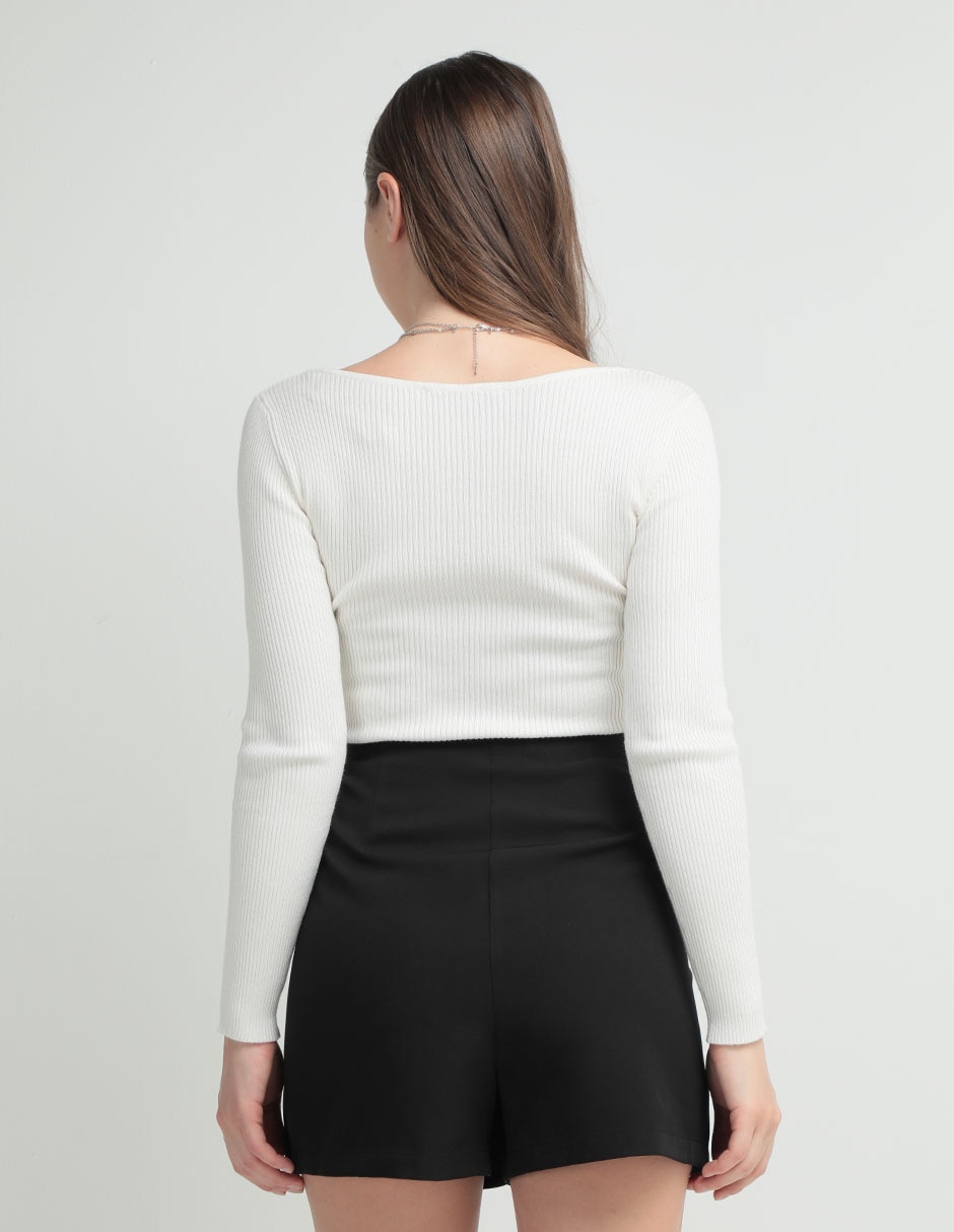 Suéter cuello con escote para mujer 5