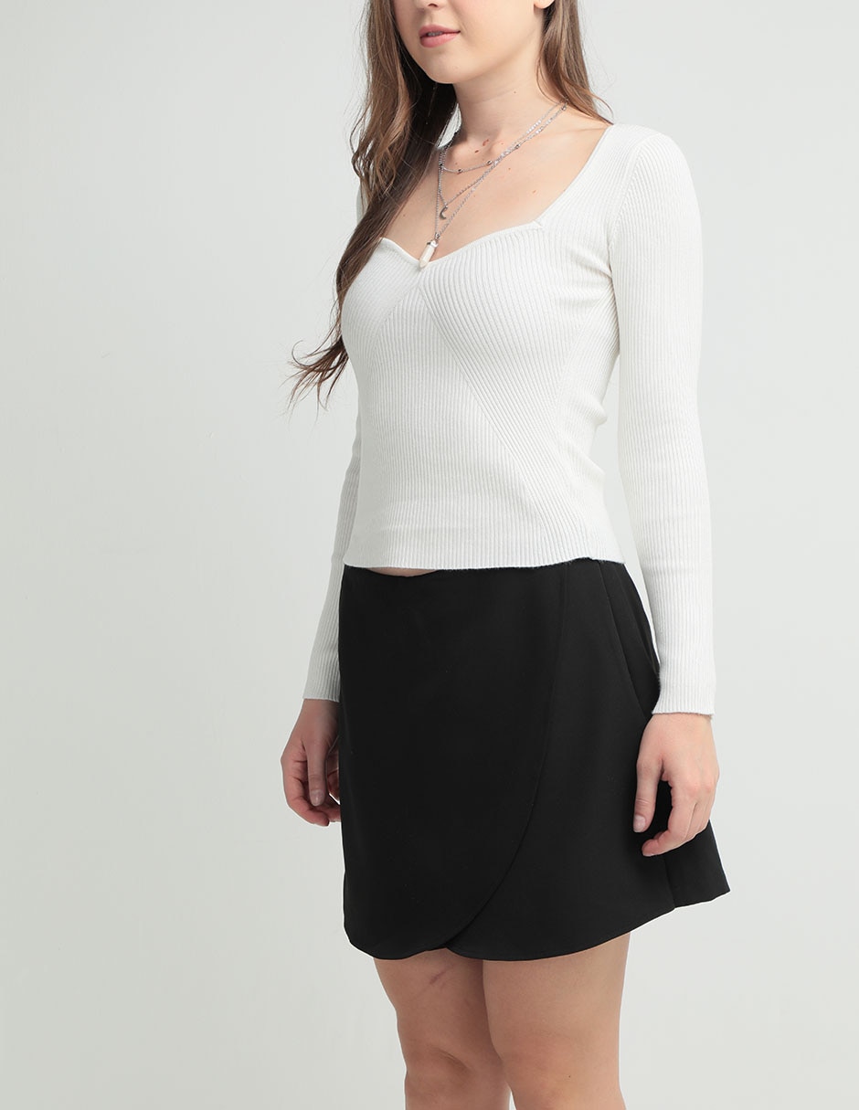 Suéter cuello con escote para mujer 2