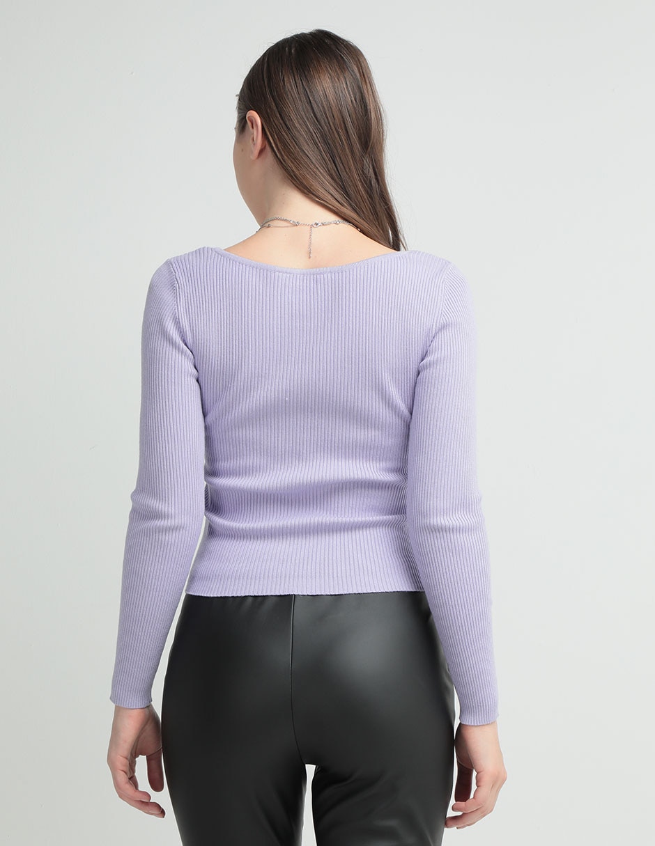 Suéter cuello cuadrado para mujer 4