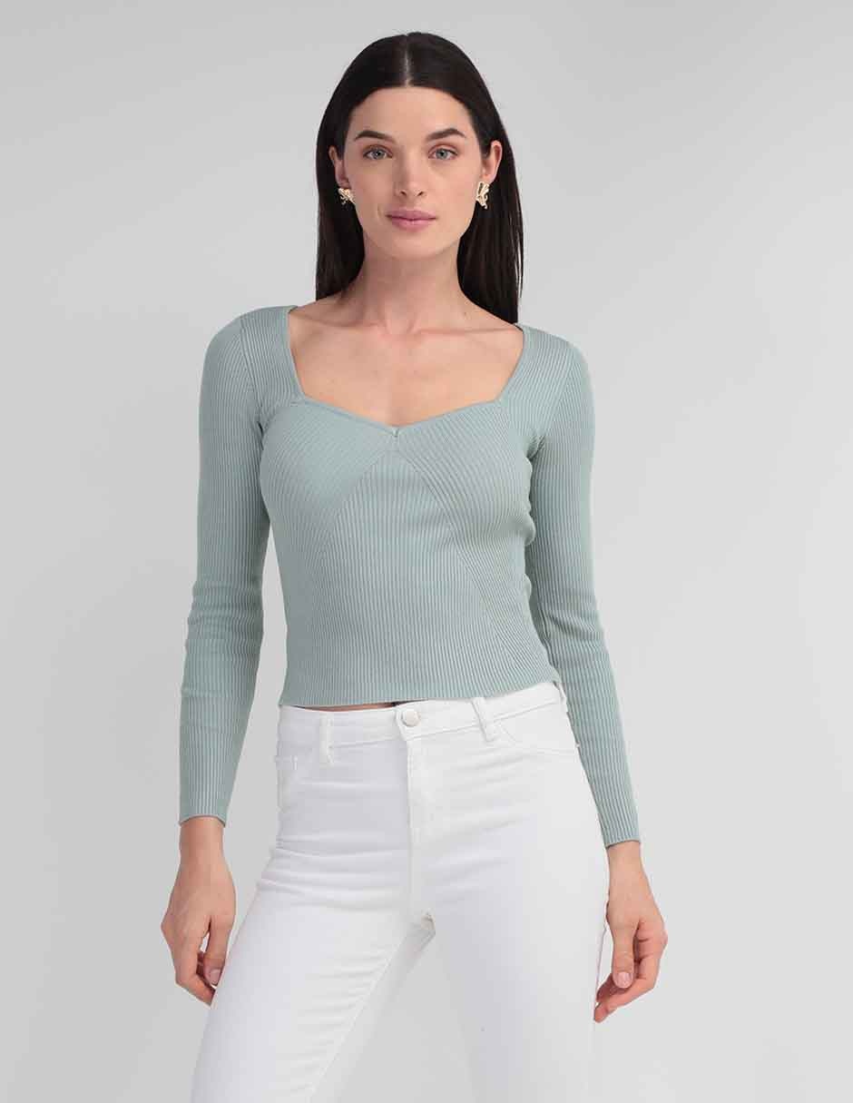 Suéter cuello cuadrado para mujer