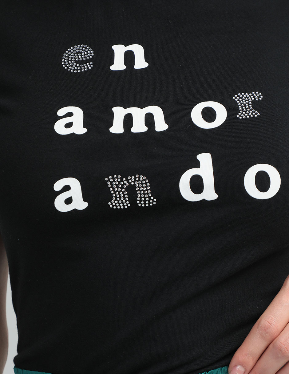 Playera manga corta cuello redondo para mujer 4