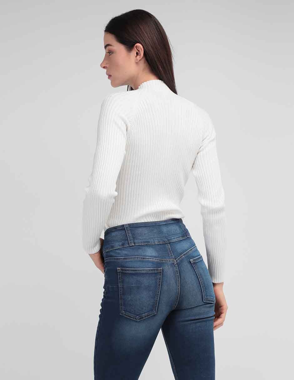 Playera manga larga cuello alto para mujer 2