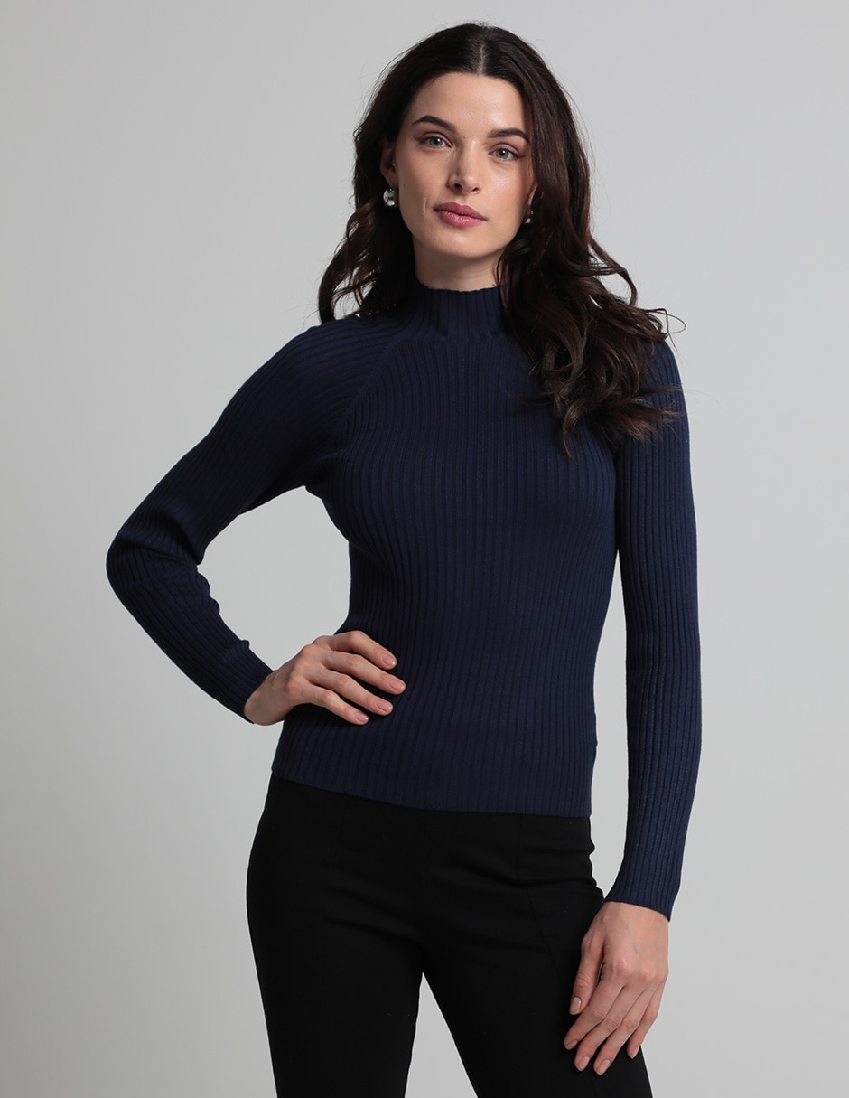 Playera manga larga cuello alto para mujer Playera manga larga cuello alto para mujer