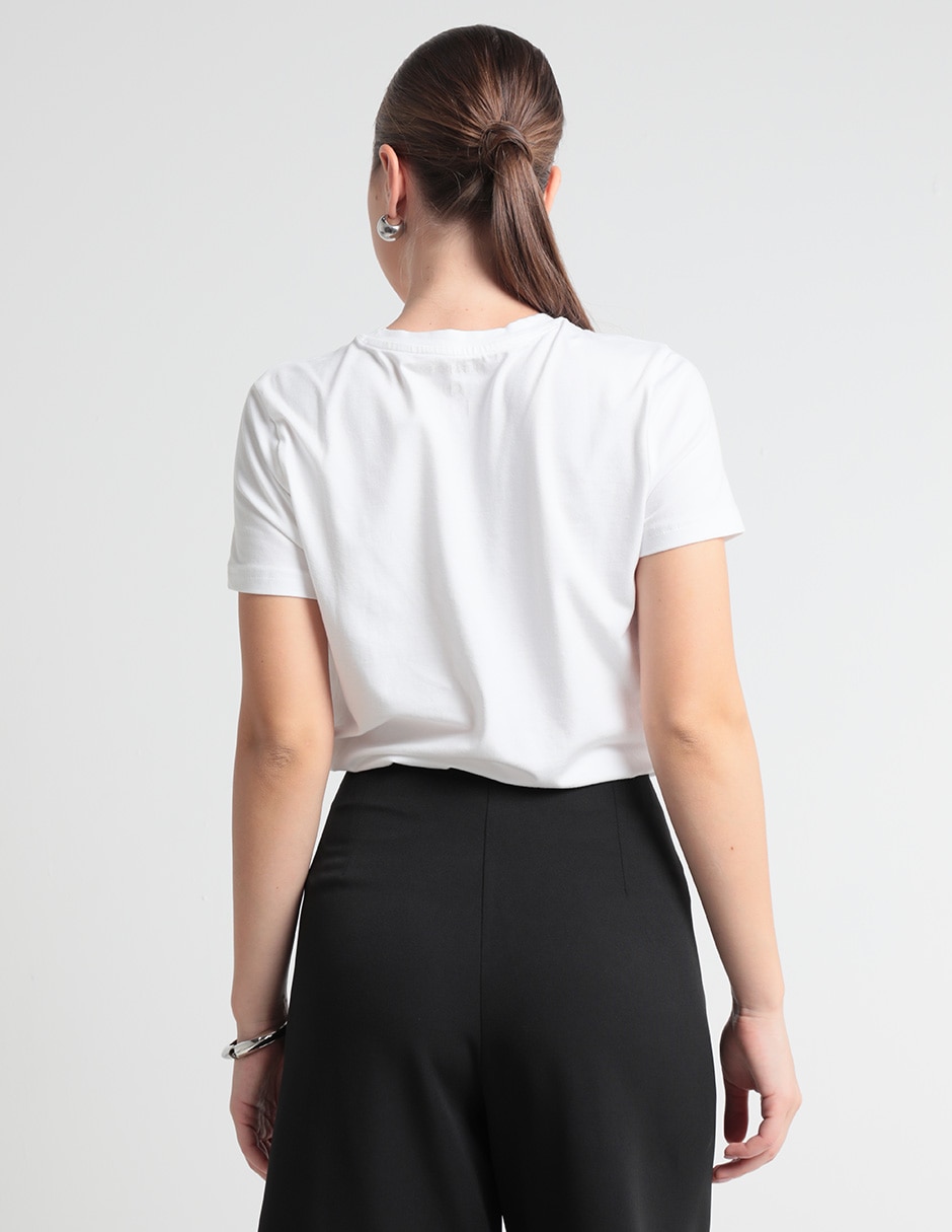 Playera manga corta cuello redondo mujer 4