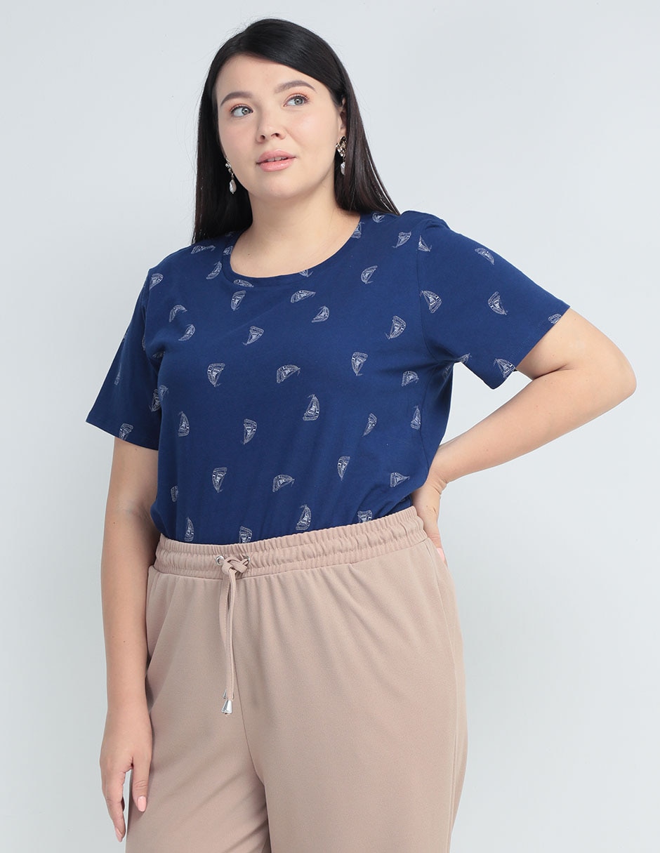 Playera manga corta Weekend Plus cuello redondo para mujer