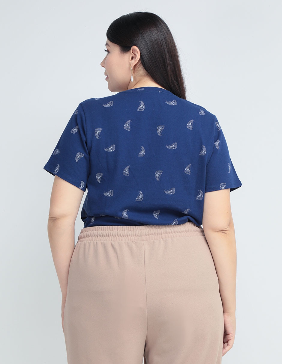 Playera manga corta Weekend Plus cuello redondo para mujer