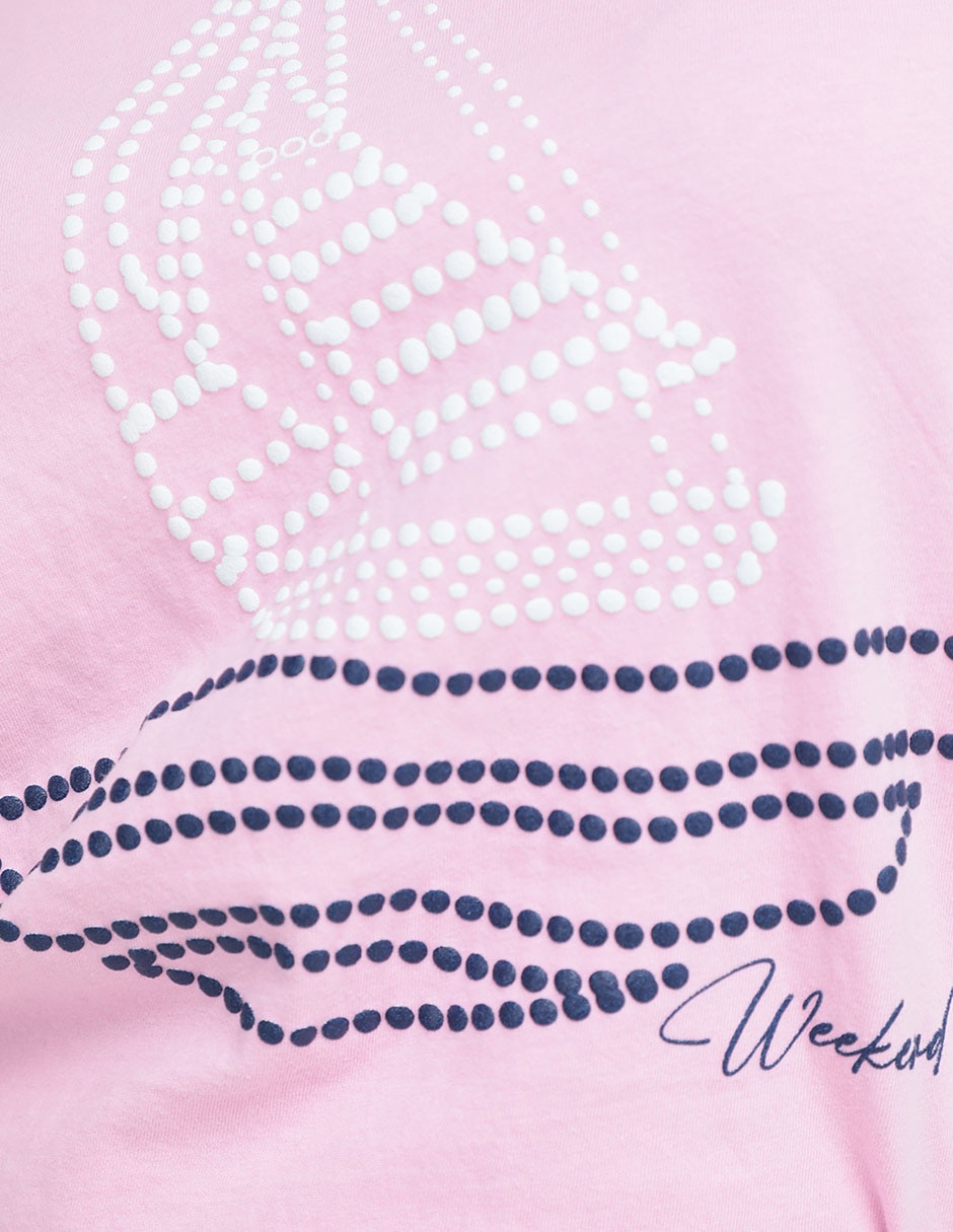 Playera manga corta Weekend Plus cuello ojal para mujer