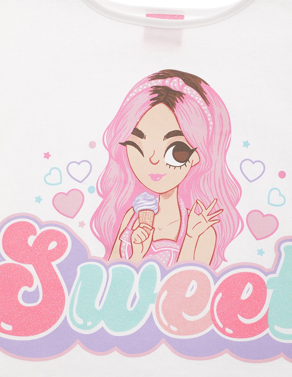 Playera manga corta para niña