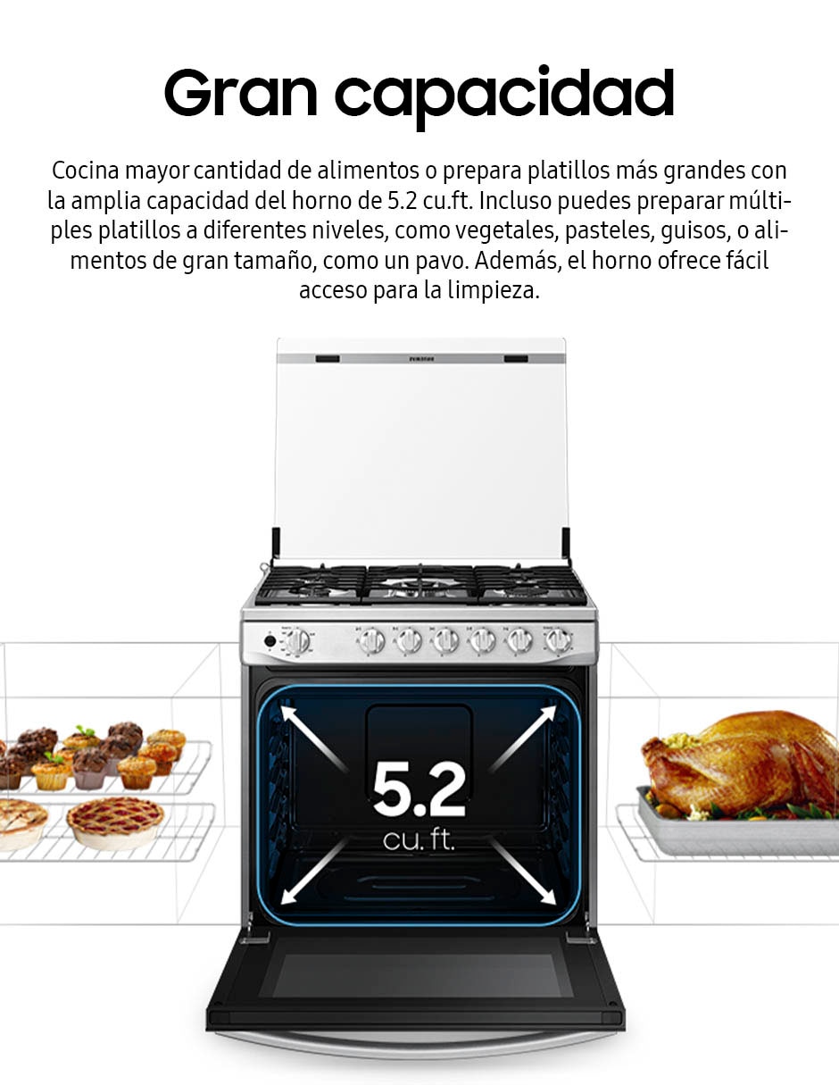 Estufa de piso 76.7 cm NX52D3000MV/AX de 6 quemadores 9