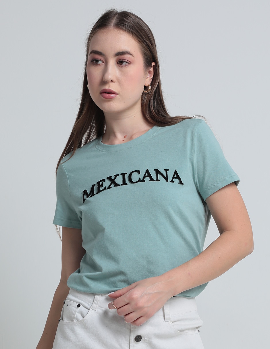Playera manga corta cuello redondo mujer Playera manga corta cuello redondo mujer
