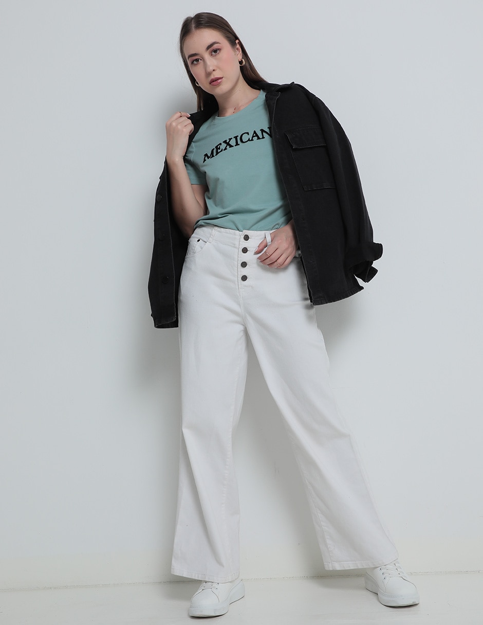 Playera manga corta cuello redondo mujer 4