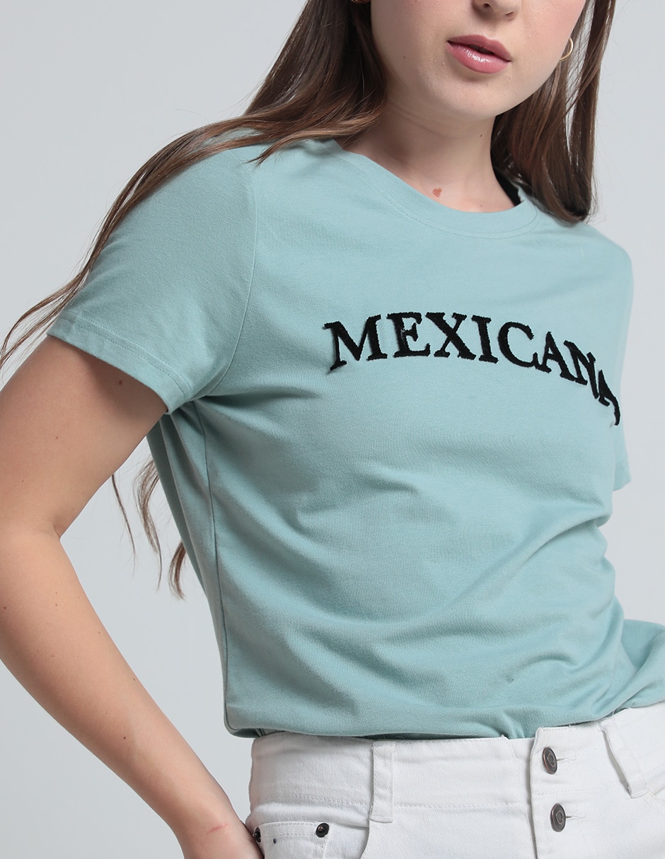 Playera manga corta cuello redondo mujer 3