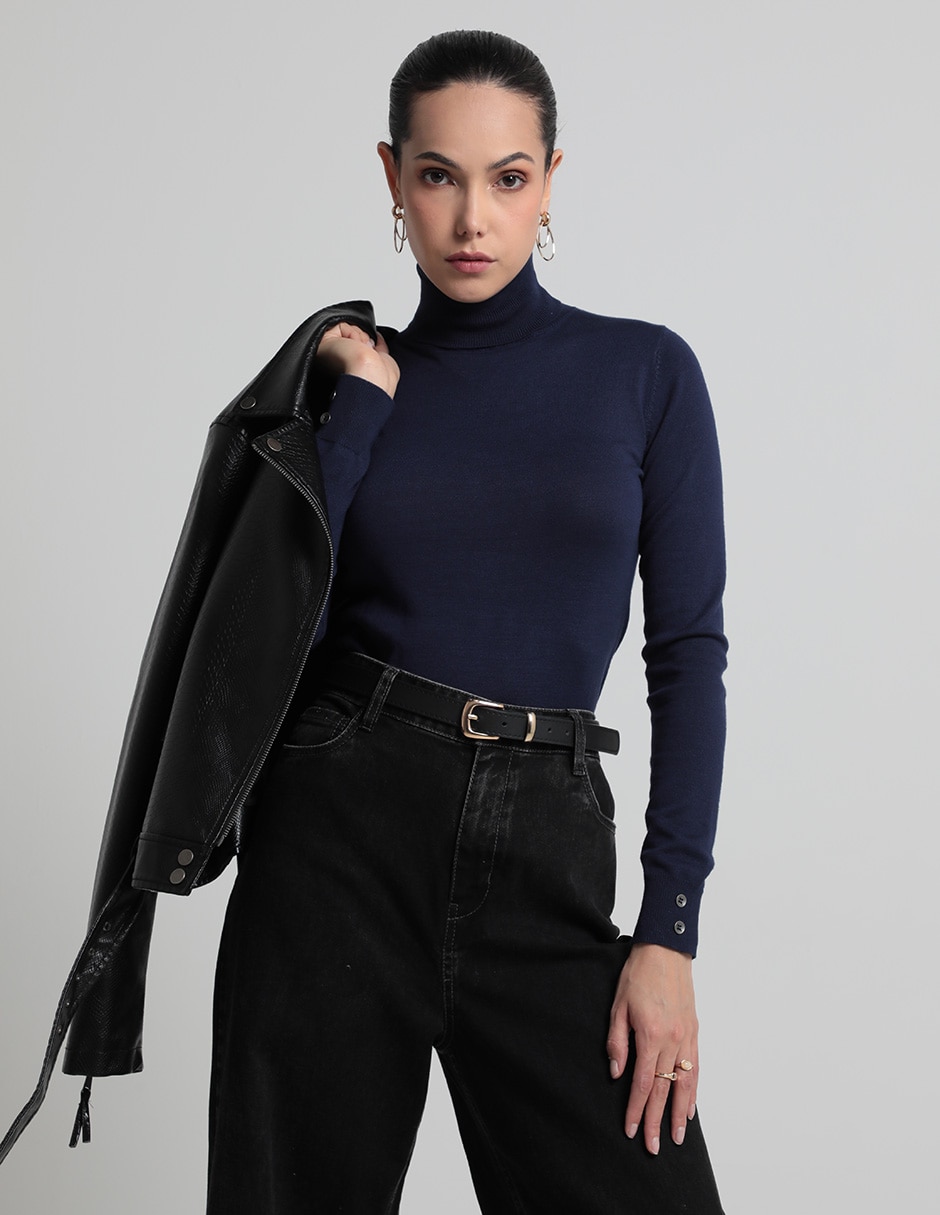 Suéter cuello tortuga para mujer