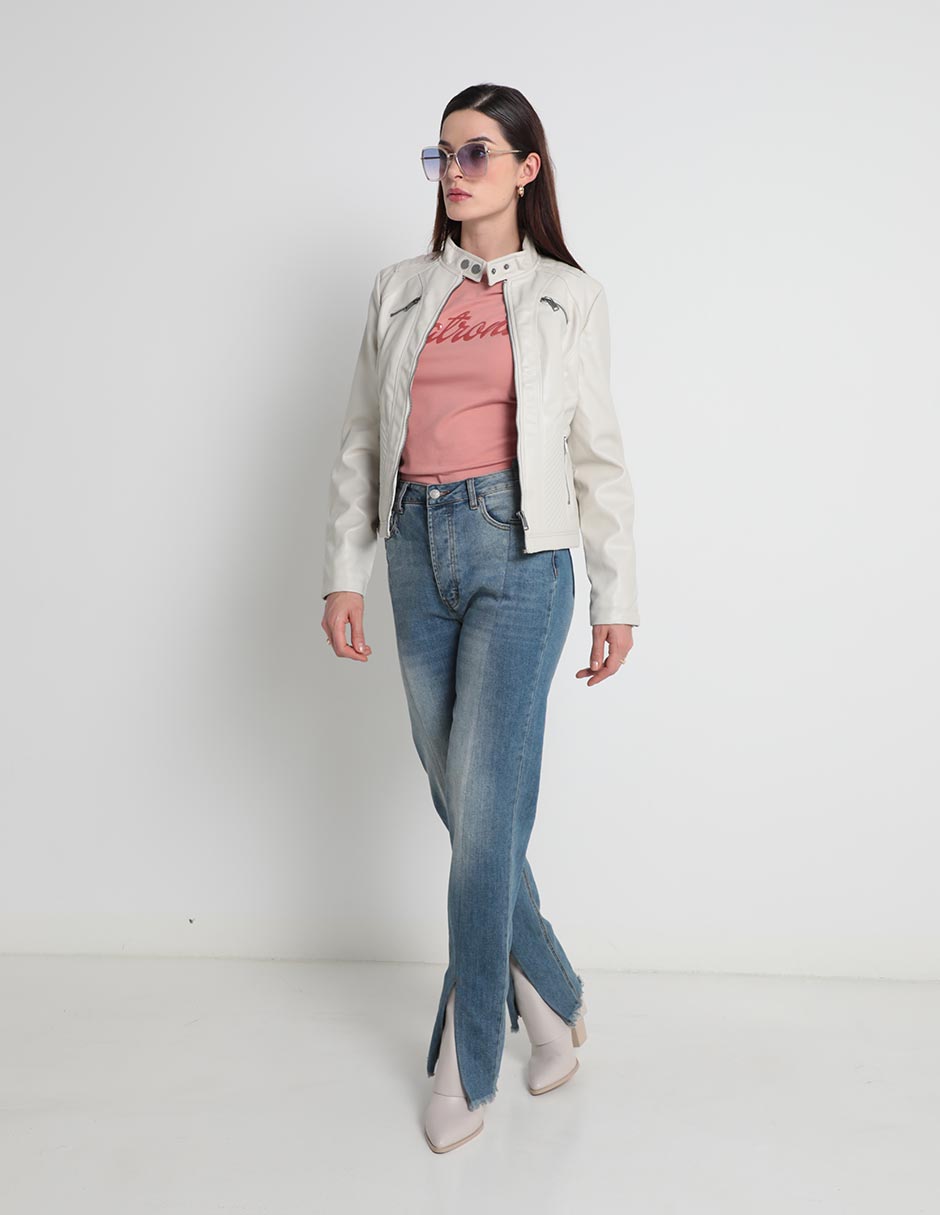 Playera manga corta Metropolis cuello redondo para mujer