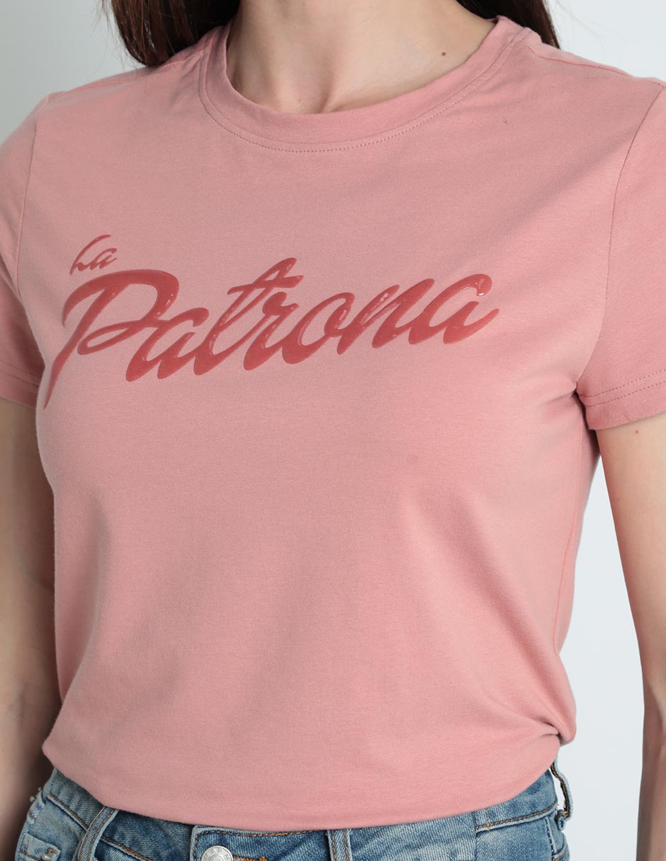 Playera manga corta Metropolis cuello redondo para mujer
