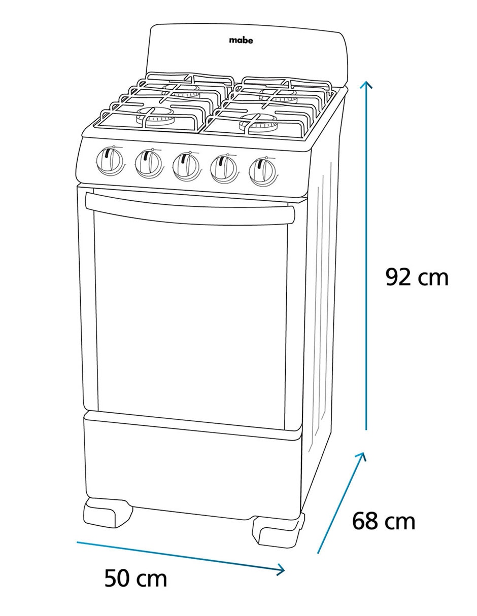 Estufa de piso a gas natural/lp 50 cm EM5022BAPN1 de 4 quemadores 10
