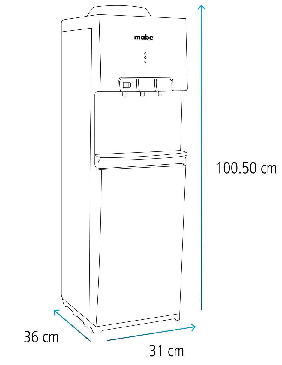 Dispensador de agua Mabe de acero