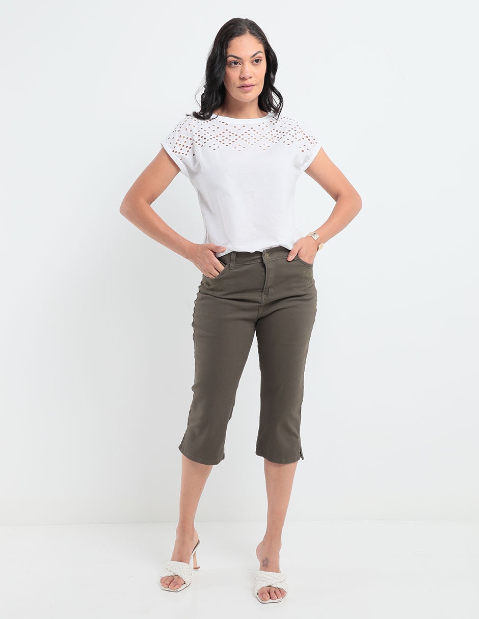 Playera manga corta cuello redondo mujer